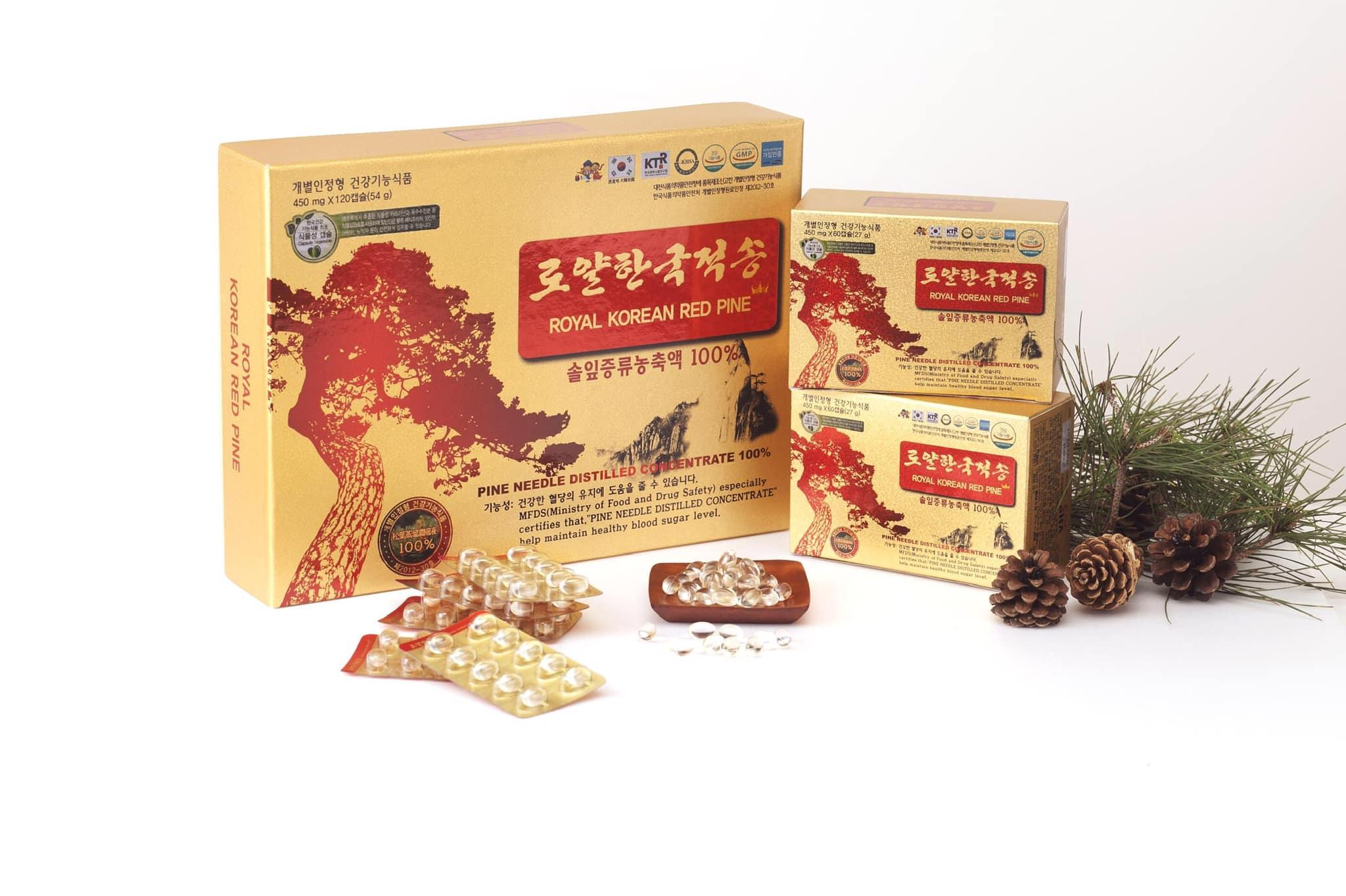 Tinh dầu thông đỏ chính phủ Hàn Quốc cao cấp - hộp 120 viên